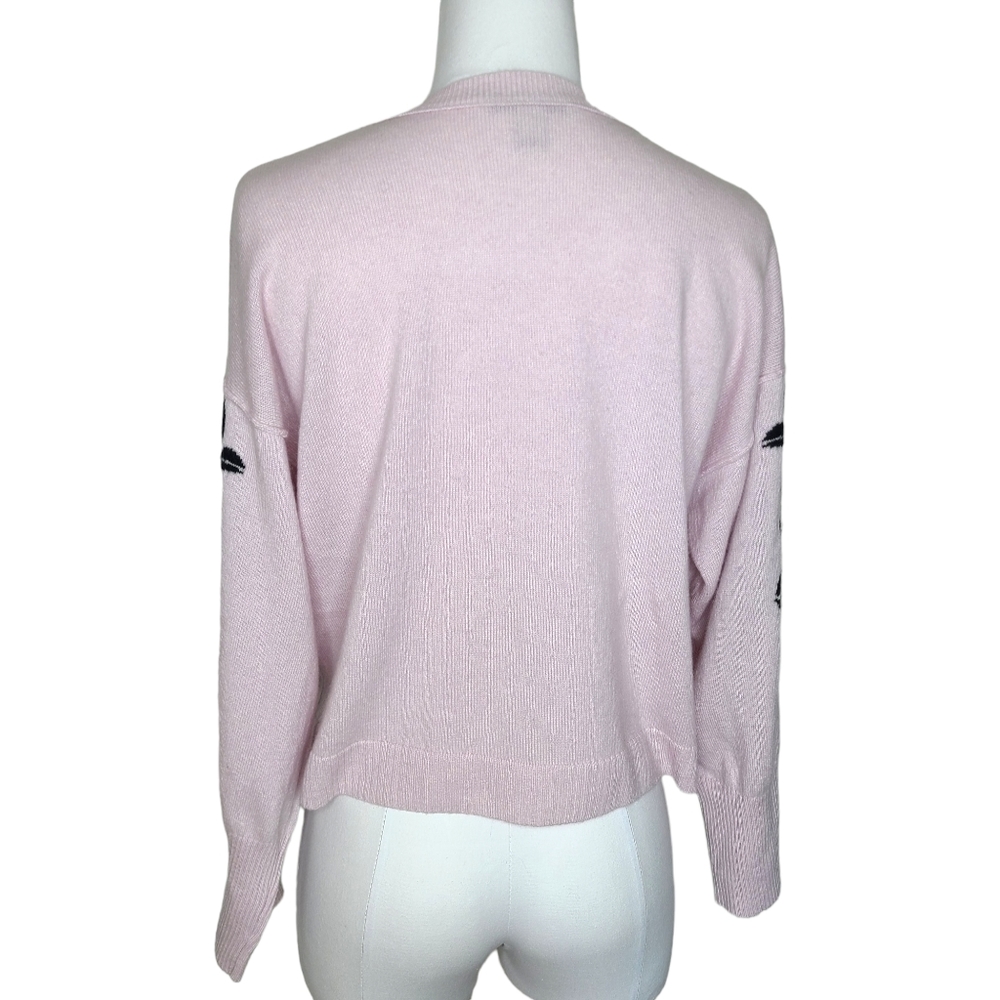 Autumn Cashmere Floral Sleeve Crew Boxy Crop Sweater XS - Picture 5 of 12